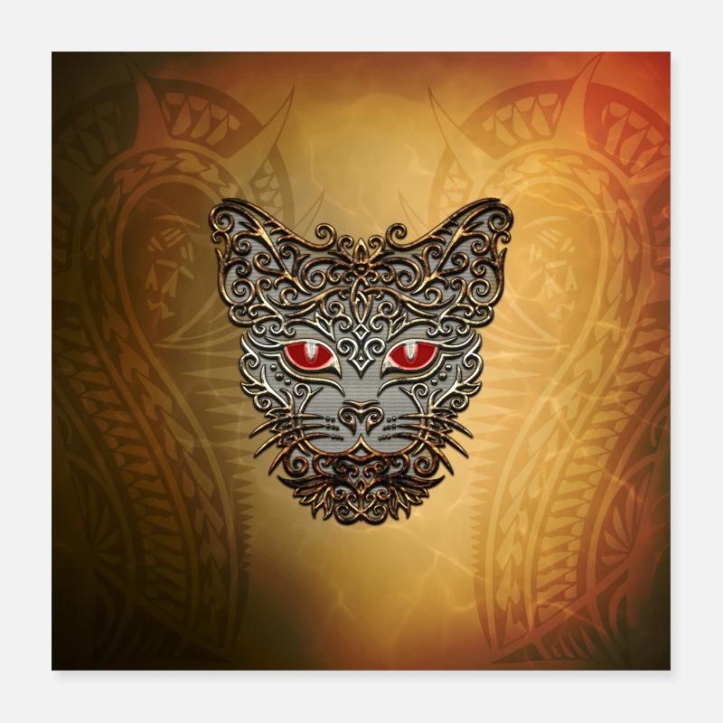 decorative cat head Poster 16" x 16" (40x40 cm)