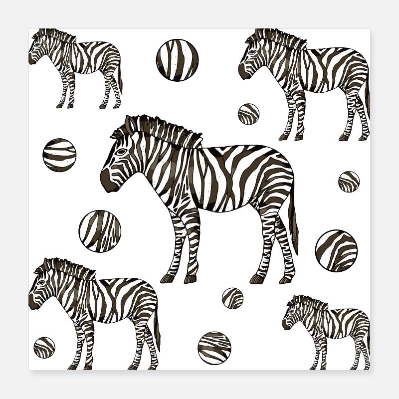 Zèbres Poster 40 x 40 cm