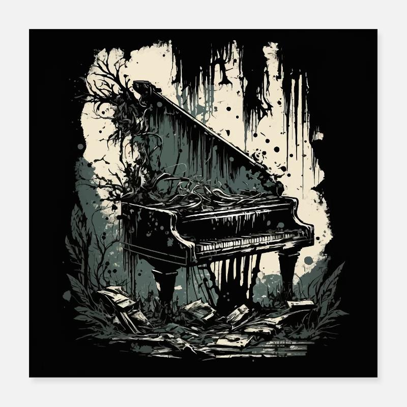 Horror piano Poster 16" x 16" (40x40 cm)