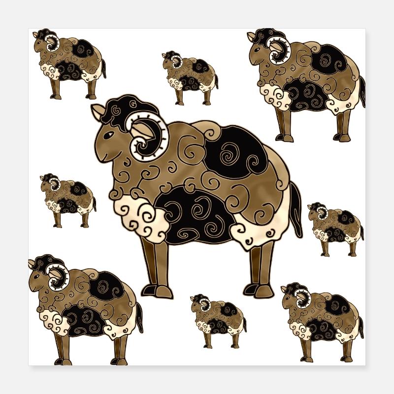 Rams Poster 16" x 16" (40x40 cm)