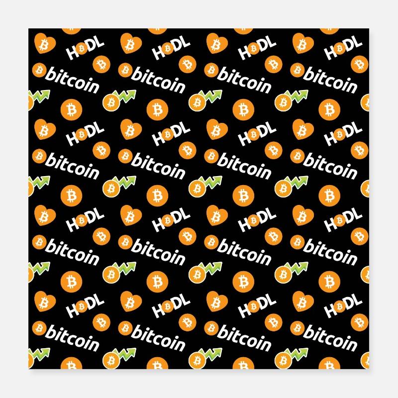 Bitcoin-Muster - Krypto - Kryptowährung - BTC Poster 40x40 cm