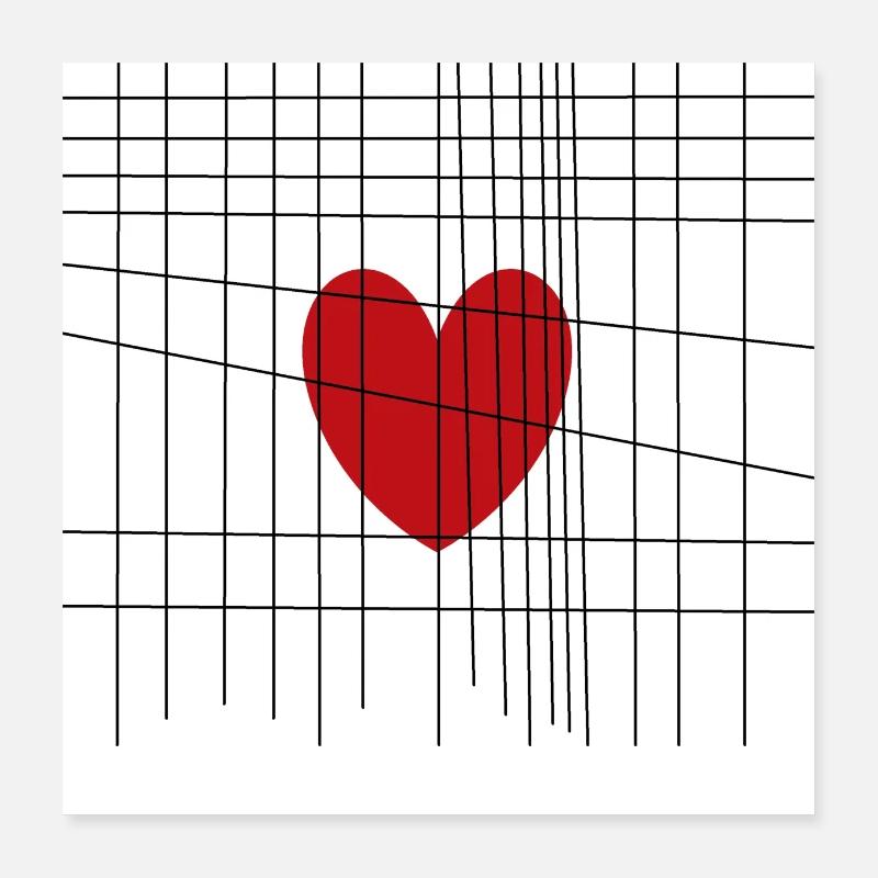 Herz hinter Gittern Poster 40x40 cm