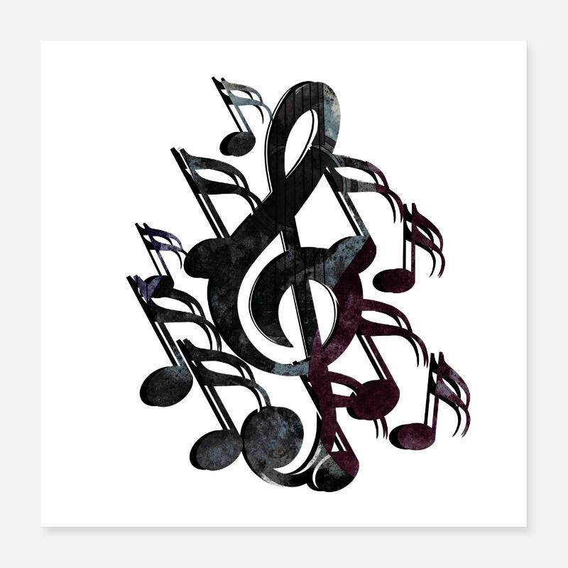 Clef Notes - Poster 16" x 16" (40x40 cm) - white