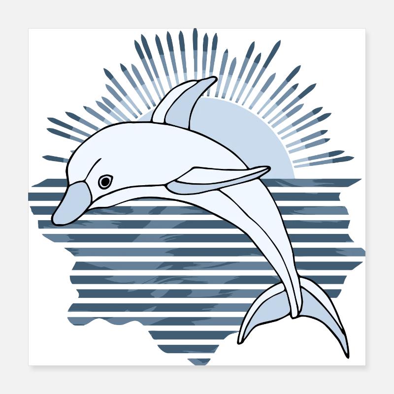 Dolphin Poster 16" x 16" (40x40 cm)