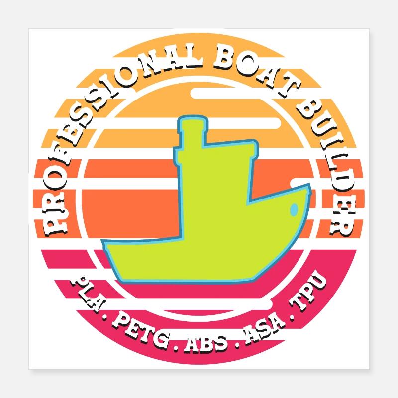 Benchy Professioneller Bootsbauer Poster 40x40 cm