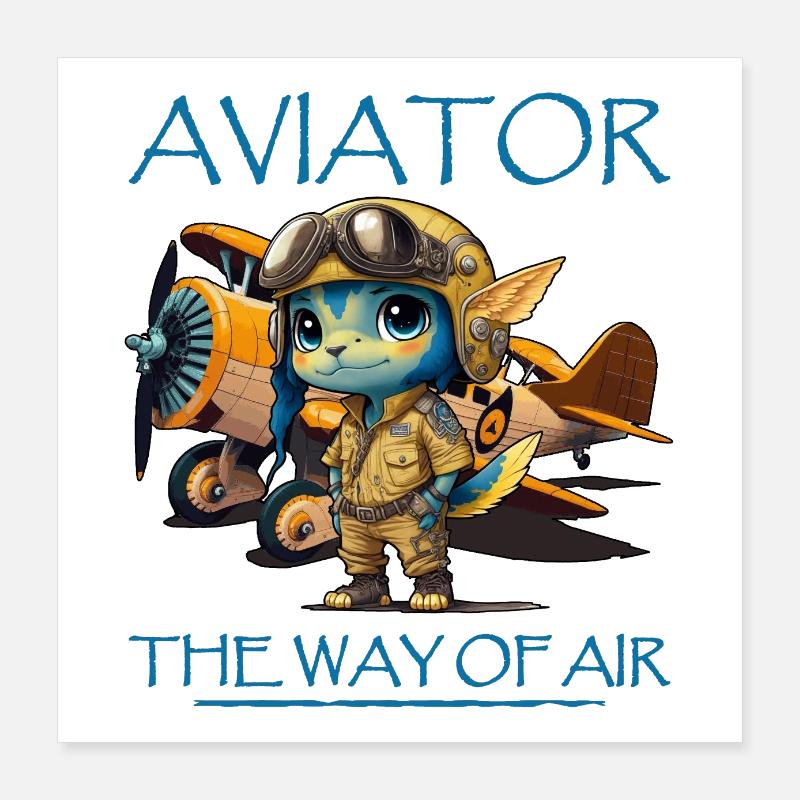 AVIATOR (Flugzeuge, Luftfahrt) Poster 40x40 cm