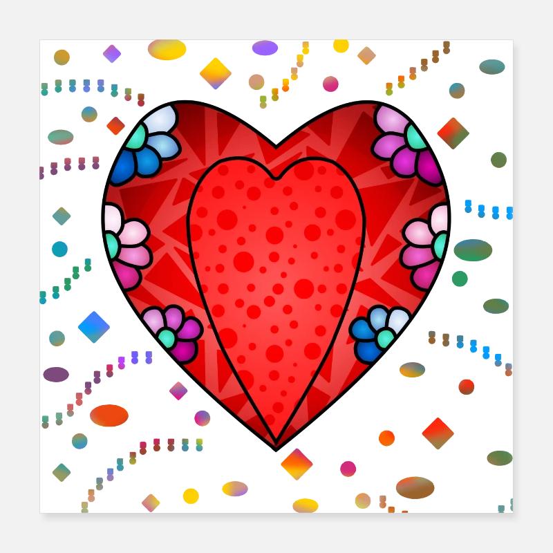 Herz Poster 40x40 cm