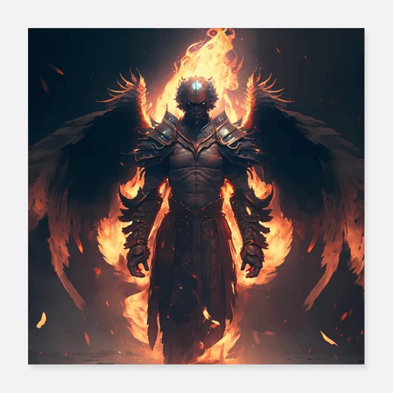 L’Ange de Feu Version 1 - Poster 40 x 40 cm - blanc