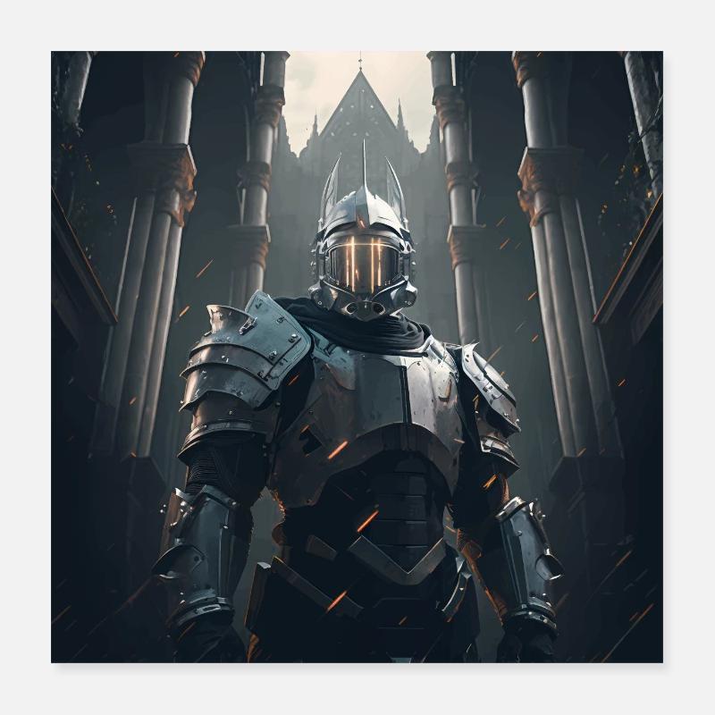 Chevalier astronaute Poster 40 x 40 cm