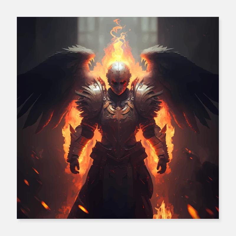 Angel of Fire Version 2 Poster 16" x 16" (40x40 cm)
