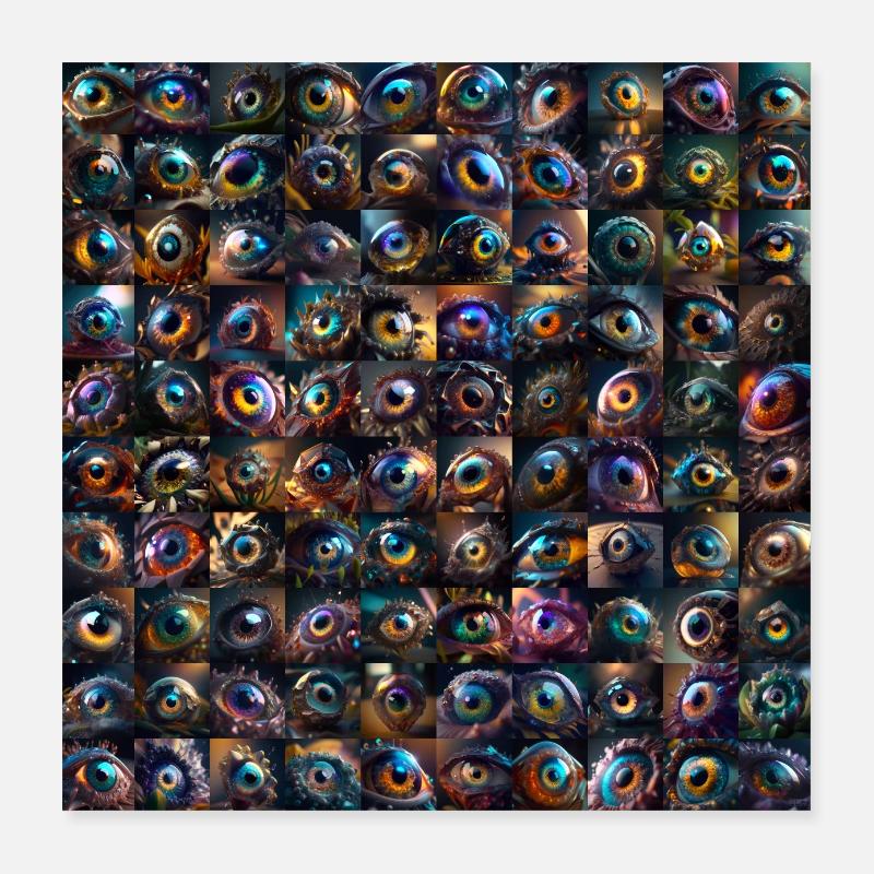 Scopesthesia - 100 strange eyes Poster 16" x 16" (40x40 cm)