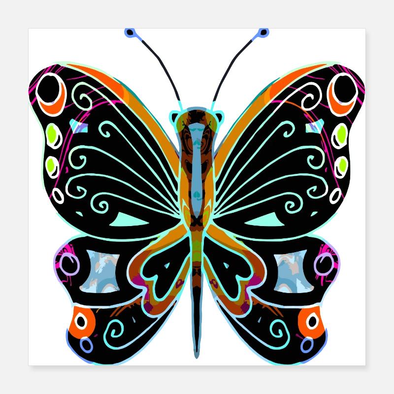 Bunter Schmetterling Poster 40x40 cm