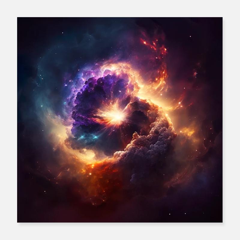 Kosmisches Universum n°8 Poster 40x40 cm