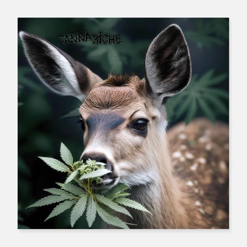 Cannabiche 07 avec typo Poster 40 x 40 cm