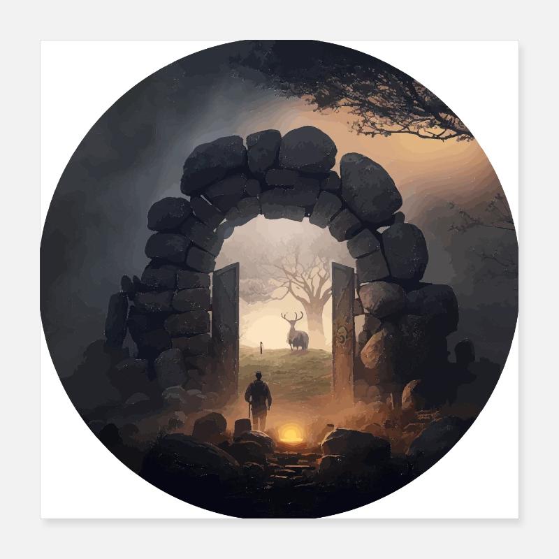 Dark Forest Mist Gate Gift Poster 16" x 16" (40x40 cm)