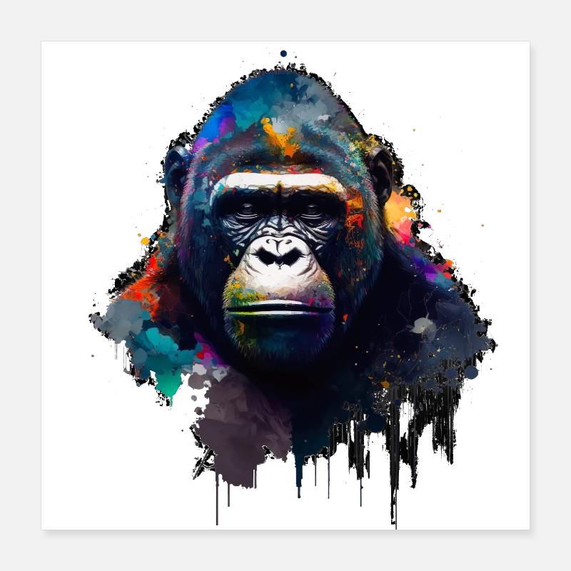 Abstract Gorilla n°2 Poster 16" x 16" (40x40 cm)