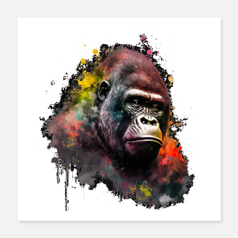 Abstract Gorilla n°3 Poster 16" x 16" (40x40 cm)