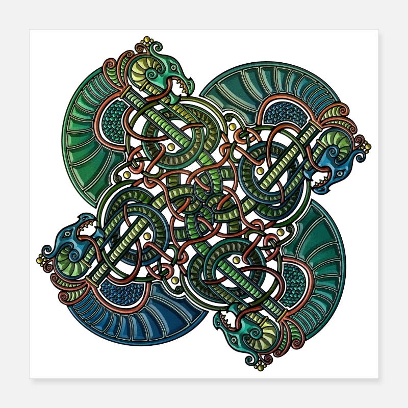 Wikinger Drachen 4 Kopie Poster 40x40 cm