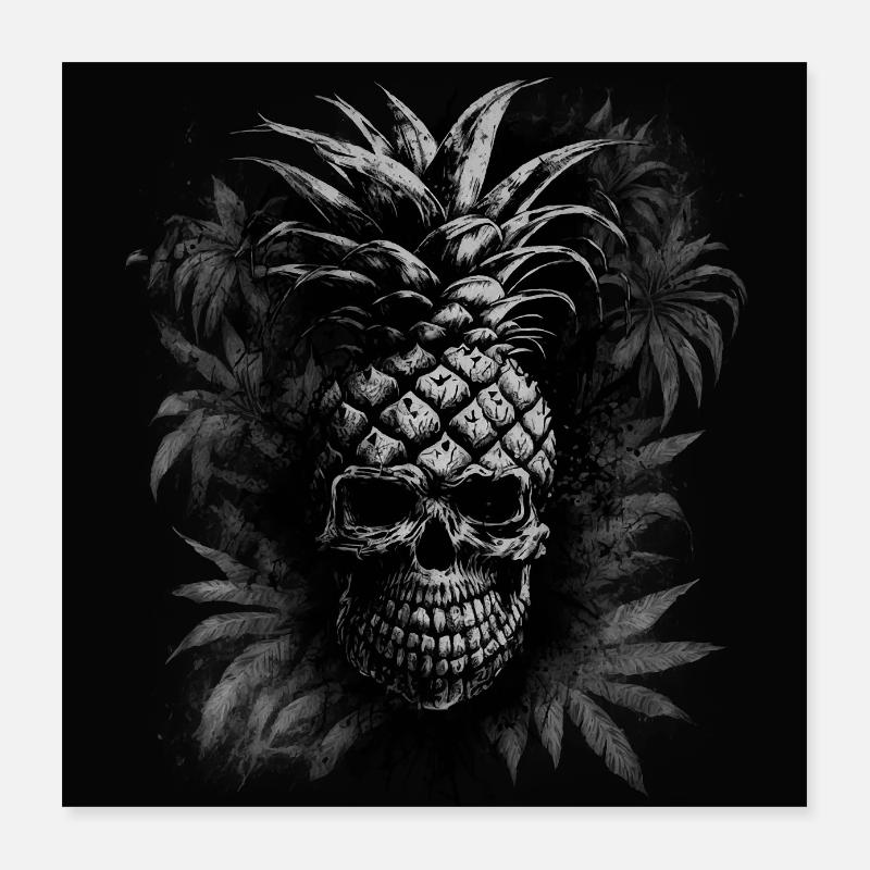 Fruit d’ananas effrayant Poster 40 x 40 cm
