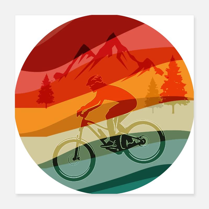 MTB Retro Design Poster 40x40 cm