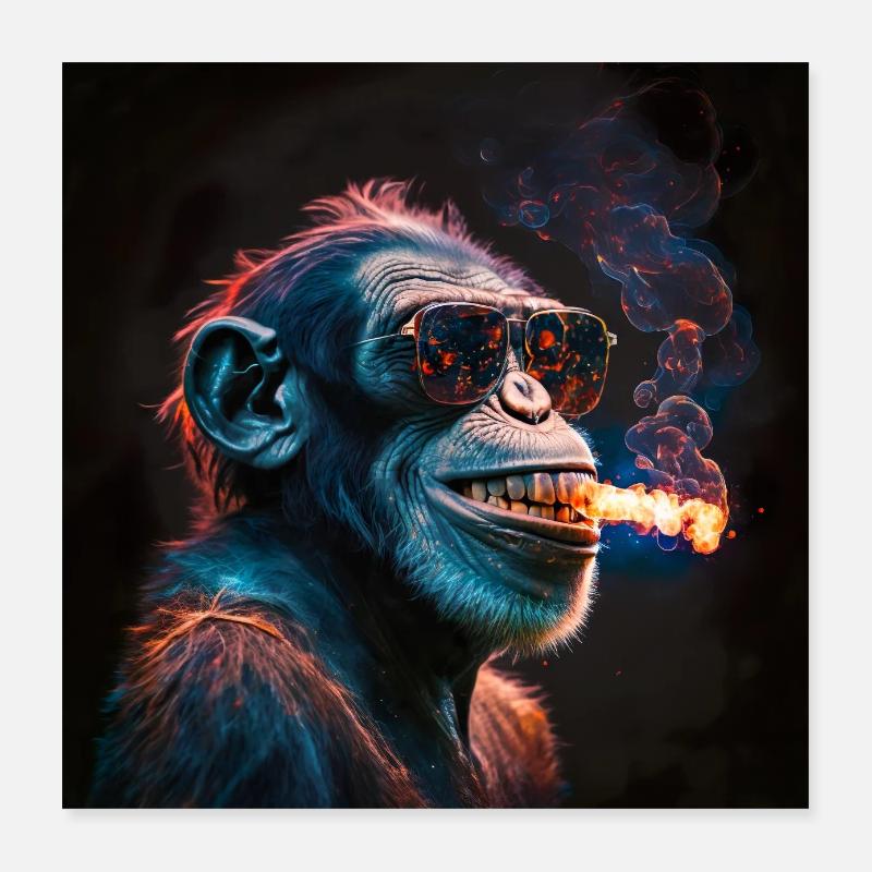 Cool Monkey, l’IA générative Poster 40 x 40 cm