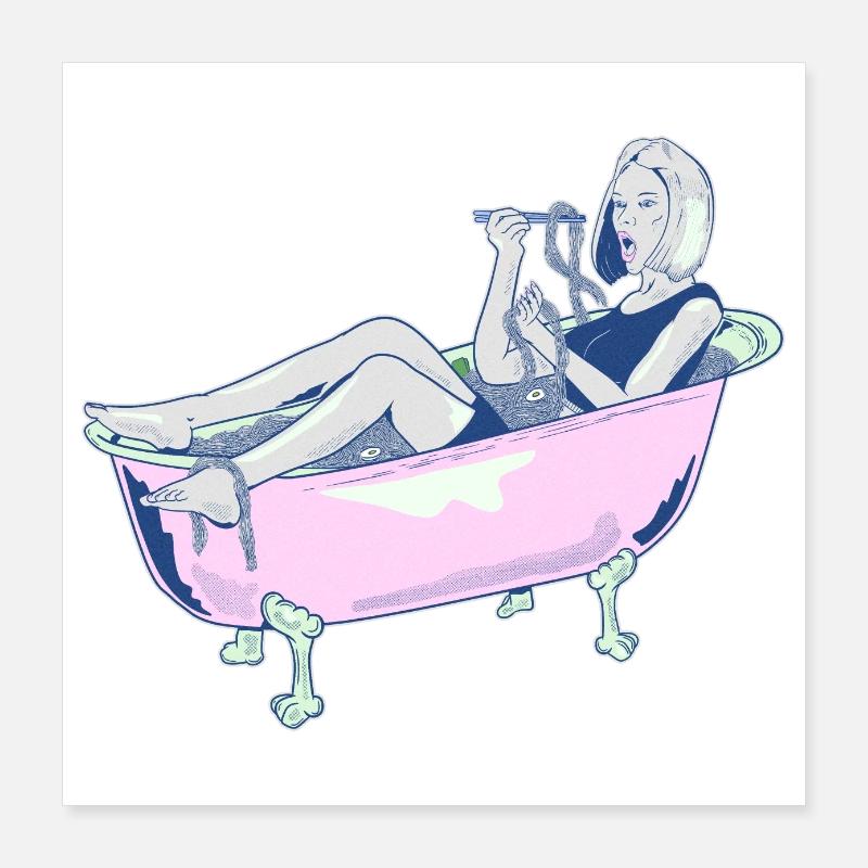 Ramen bath Poster 40x40 cm