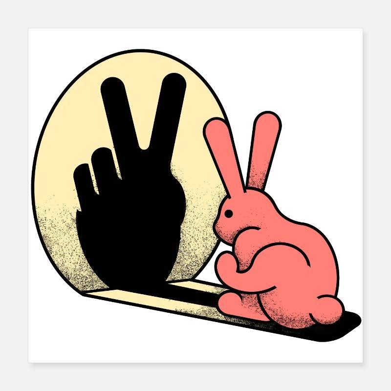 PEACEFUL RABBIT Poster 16" x 16" (40x40 cm)