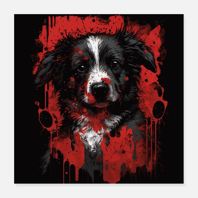 Border Collie Welpe Poster 40x40 cm
