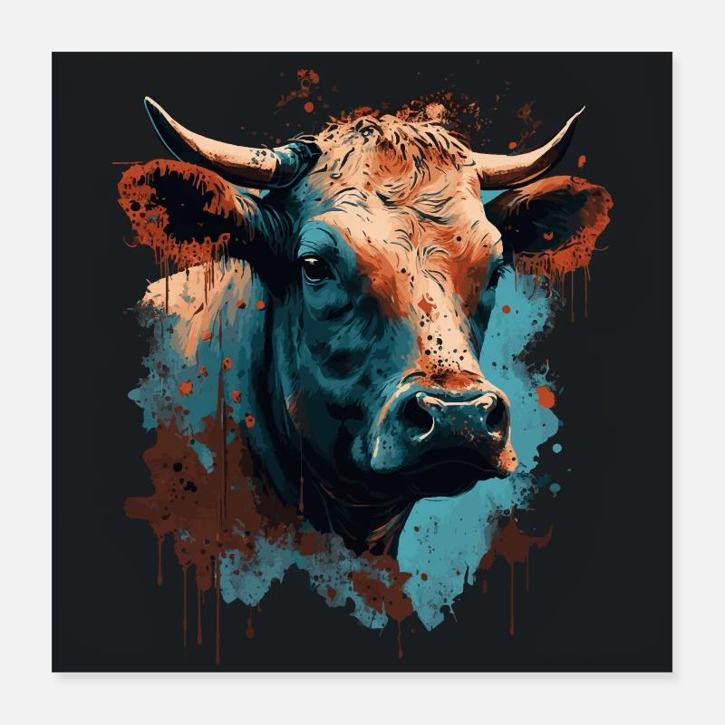 Eine Kuh Poster 40x40 cm