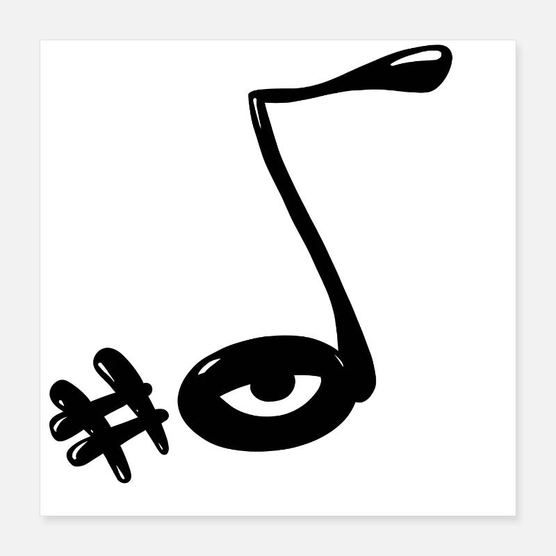 Note de musique avec oeil Poster 40 x 40 cm