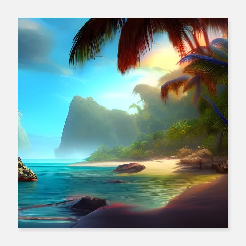 Tropical beach Poster 16" x 16" (40x40 cm)