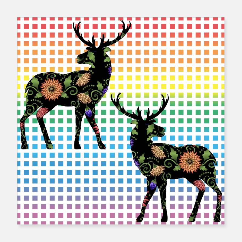 Cerf Poster 40 x 40 cm