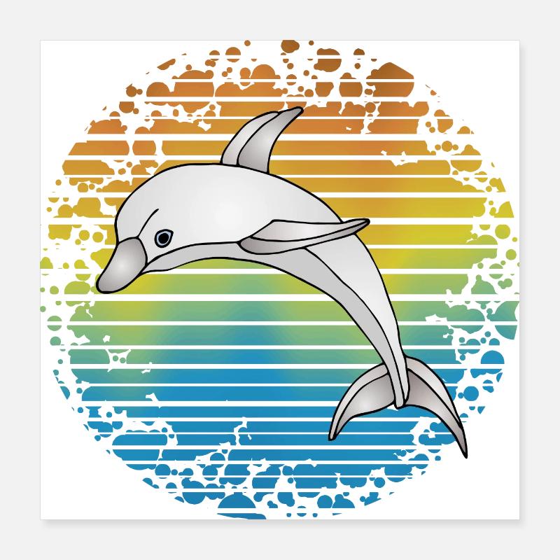 Dolphin Poster 16" x 16" (40x40 cm)