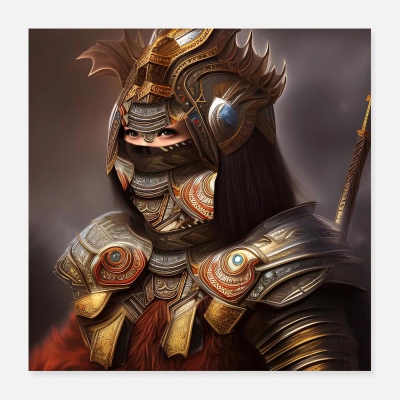 Guerrier de l’élément Terre Poster 40 x 40 cm