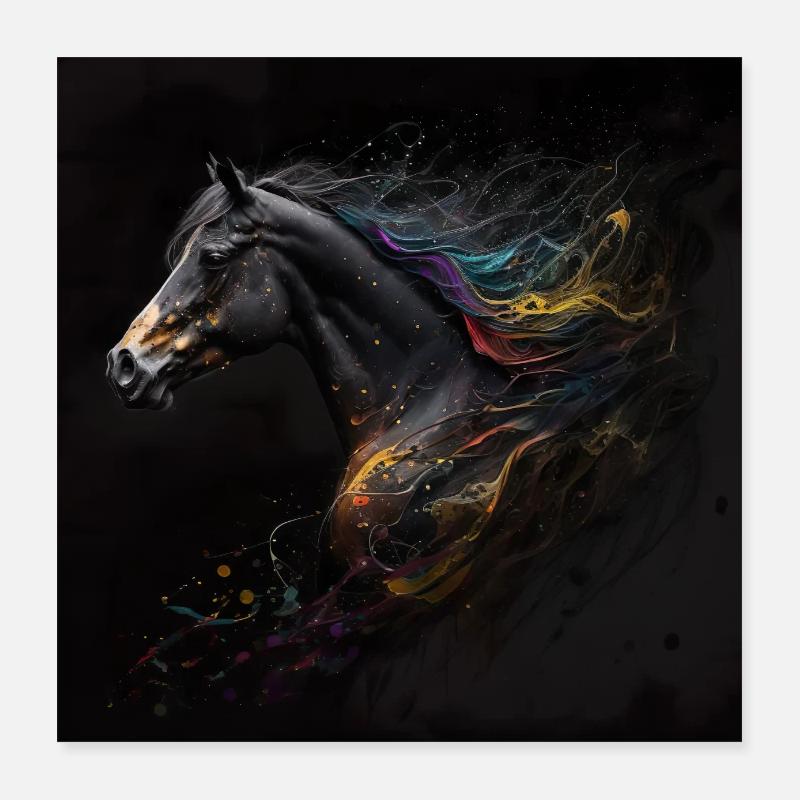 Feuriges Pferd Nr. 17 Poster 40x40 cm