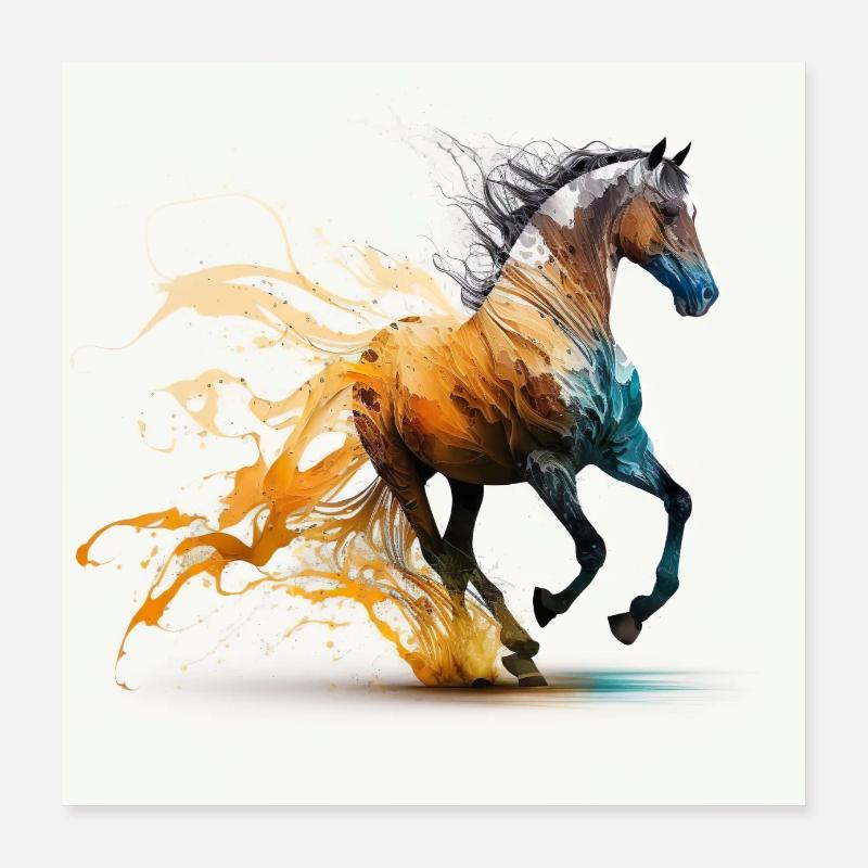 Fiery horse n°3 Poster 16" x 16" (40x40 cm)