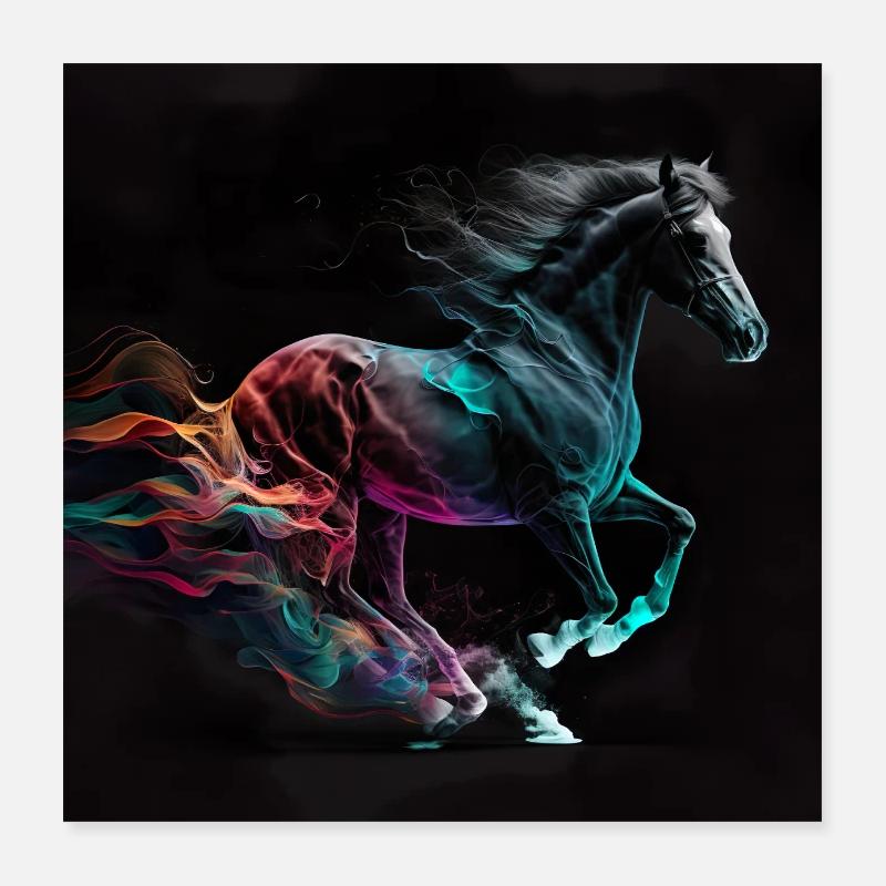 Feuriges Pferd Nr. 2 Poster 40x40 cm