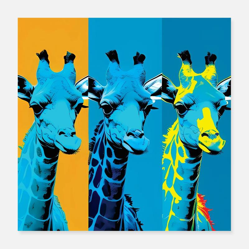 Girafe - Pop Art Poster 40 x 40 cm