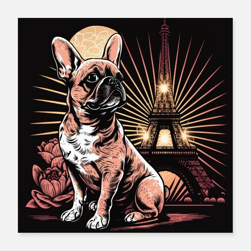 Bouledogue français Poster 40 x 40 cm
