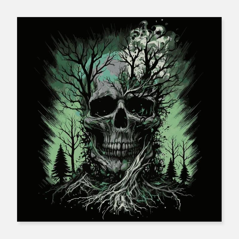 Wald Totenkopf Poster 40x40 cm