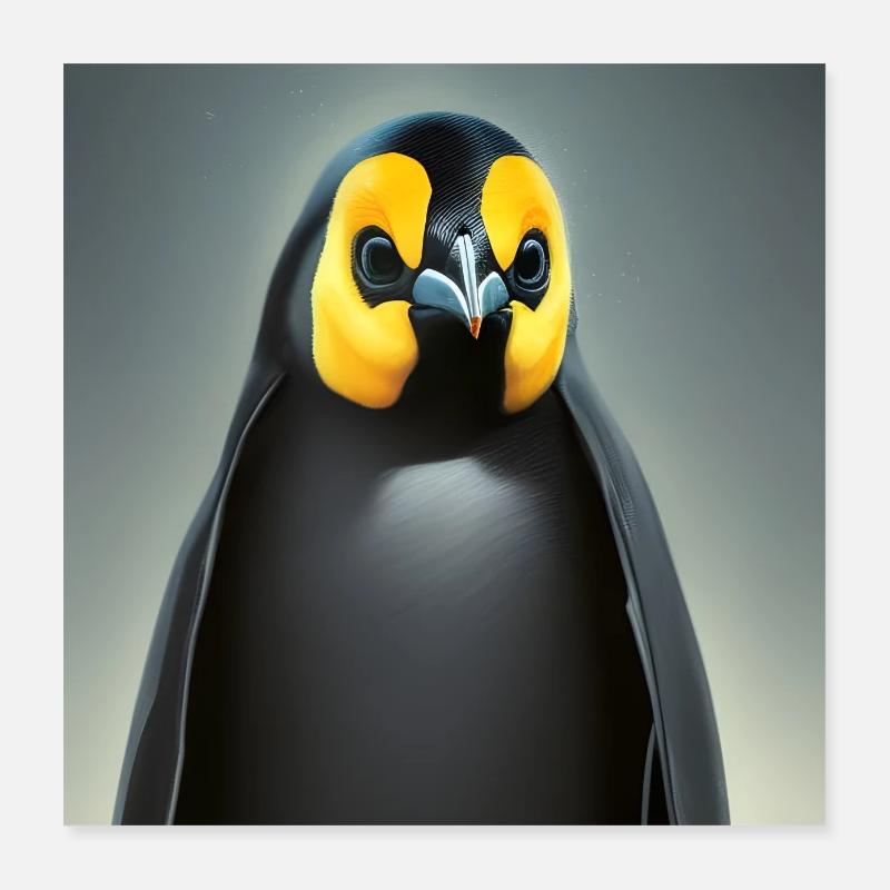 Pinguin - Poster 40x40 cm - Weiß