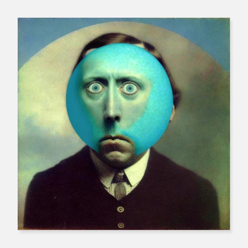 Surreal 02 - Poster 40x40 cm - Weiß