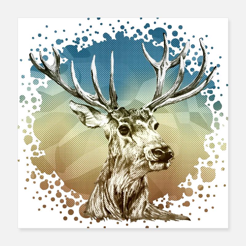 Deer Poster 16" x 16" (40x40 cm)