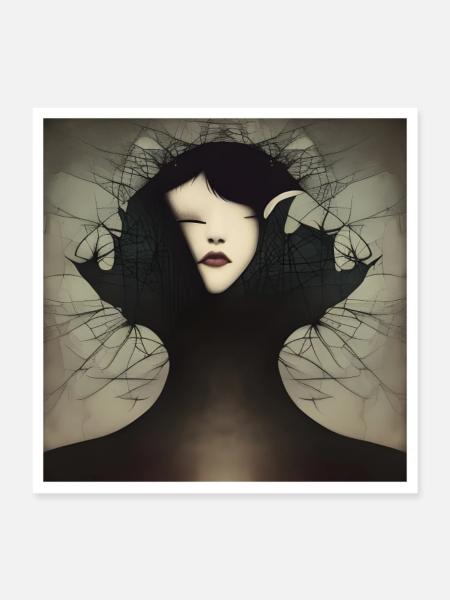 Sprung - Poster 40x40 cm - Weiß