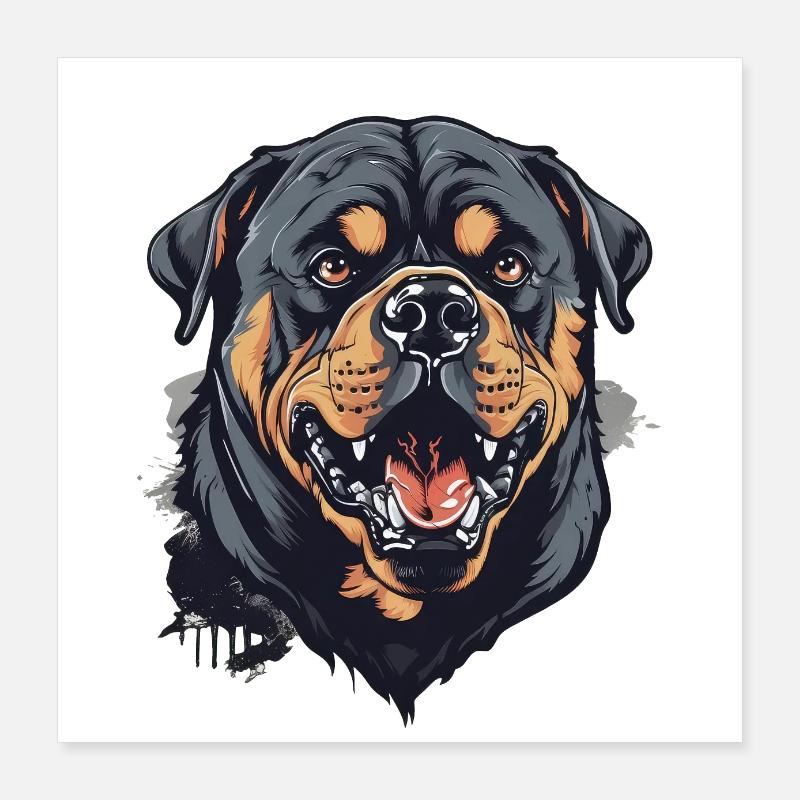 Rottweiler Poster 16" x 16" (40x40 cm)