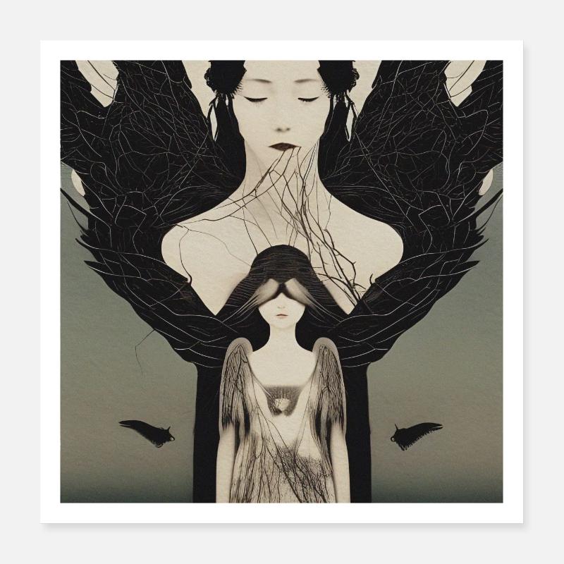 Madre e figlia Poster 40x40 cm