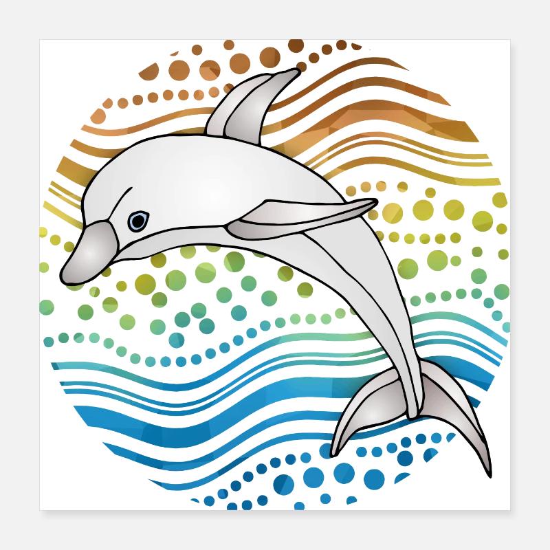 Delfin Poster 40x40 cm