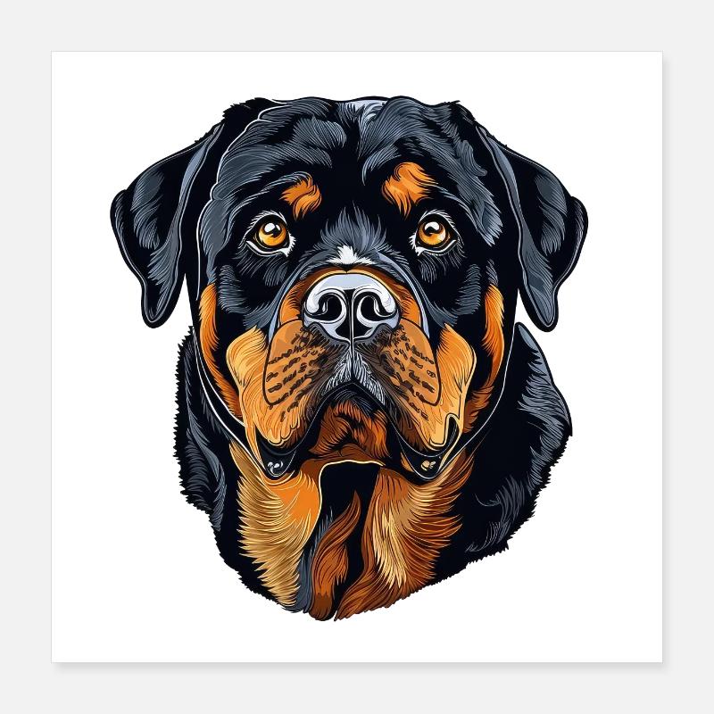 Rottweiler Poster 16" x 16" (40x40 cm)