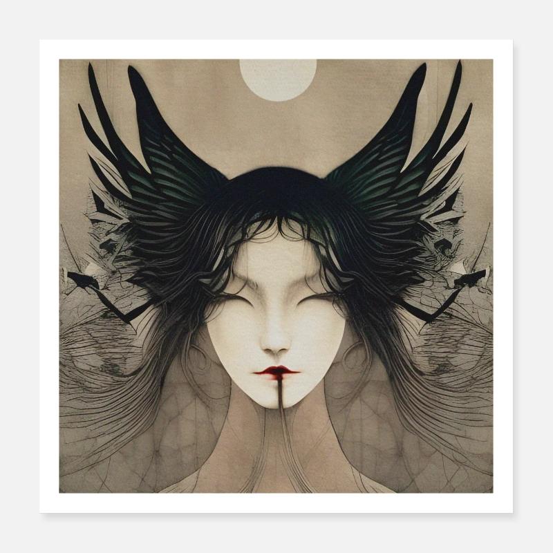 Mondfrau Poster 40x40 cm