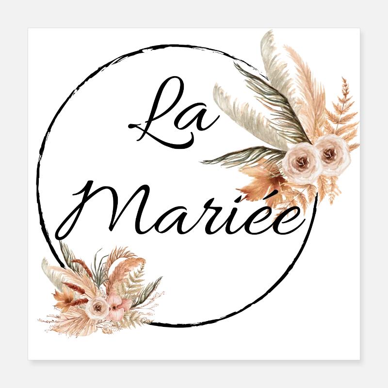 La mariée floral Poster 40 x 40 cm
